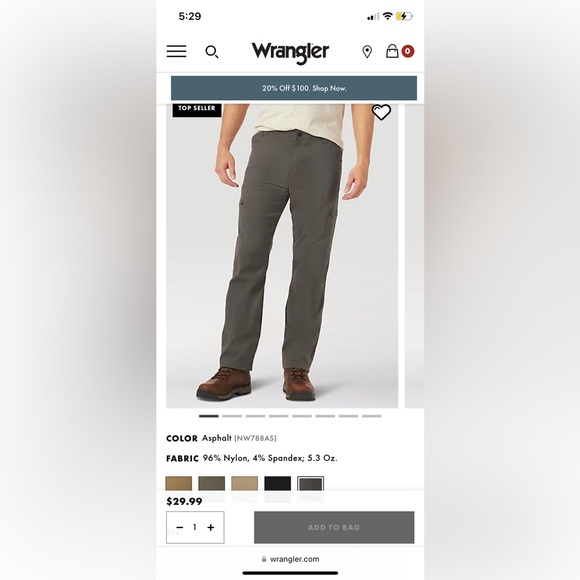 Wrangler Nylon Trousers size 29/30 - Picture 6 of 7